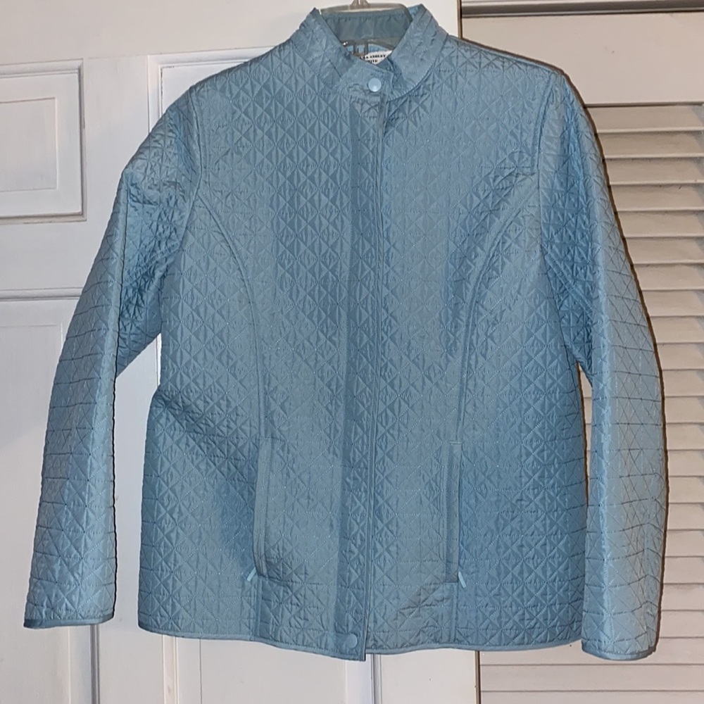 Light teal quilted jacket